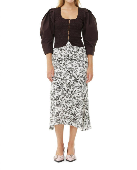 Ganni - Viscose Twill Long Skirt