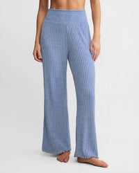 Z Supply Dawn Smocked Mini Ribbed Pant in riviera - women's pants