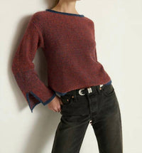 Nation LTD Willow Sweater in greenwich autumn leaf - women's sweater - detail view
