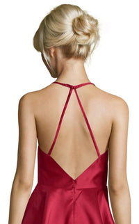 ALYCE PARIS Sleeveless Halter Cocktail Dress in red - women's dress - alternate view