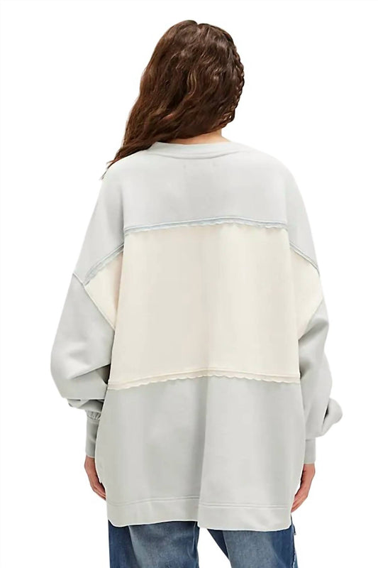 Free People - Oversized Pullover Scalloped Trim Sweatshirt