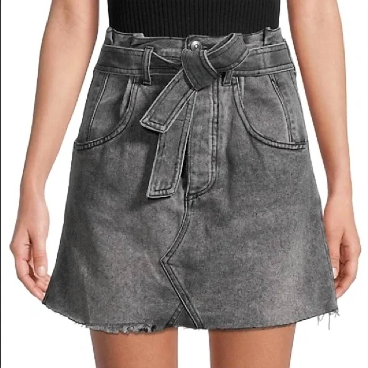Free People - Tie Waist Jean Skirt