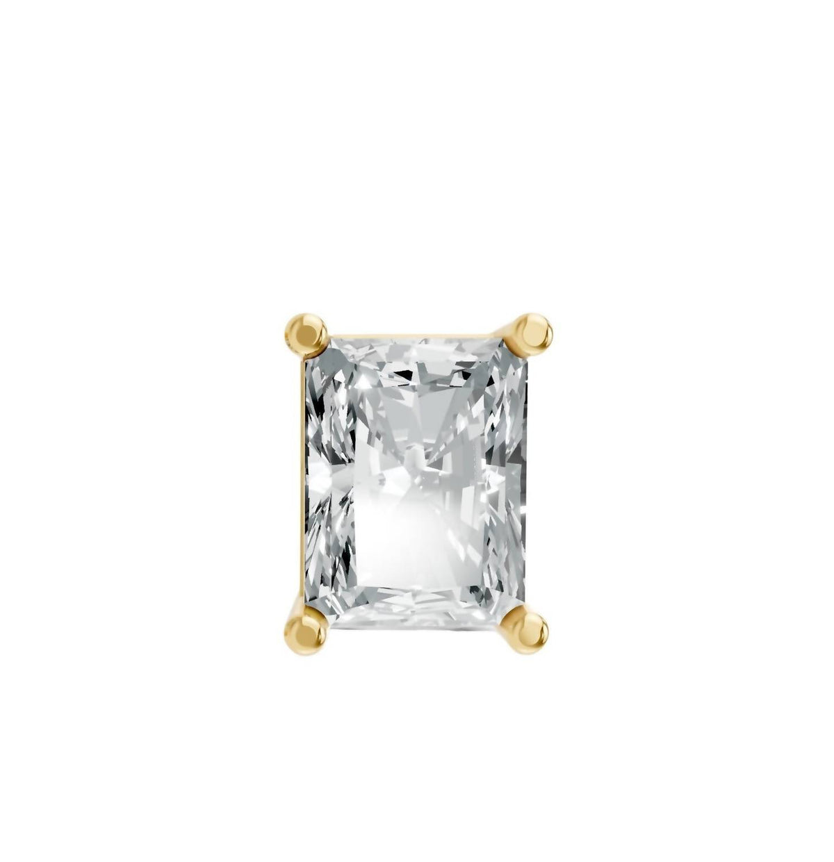 Aamiaa - Women's Radiant Shape 4 Prong Push Back Studs