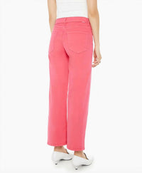 Mother Mid Rise Maven Flood Play Date Jeans in rouge red - women's jeans - alternate view