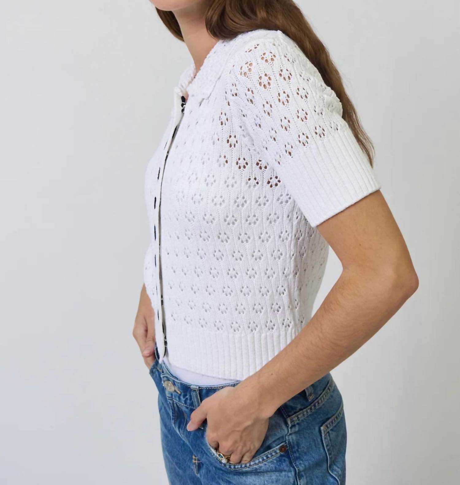 Charli - Eyelet Stitch Top