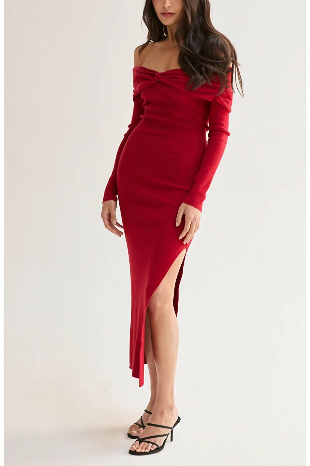Crescent - Ember Off Shoulder Sweater Dress