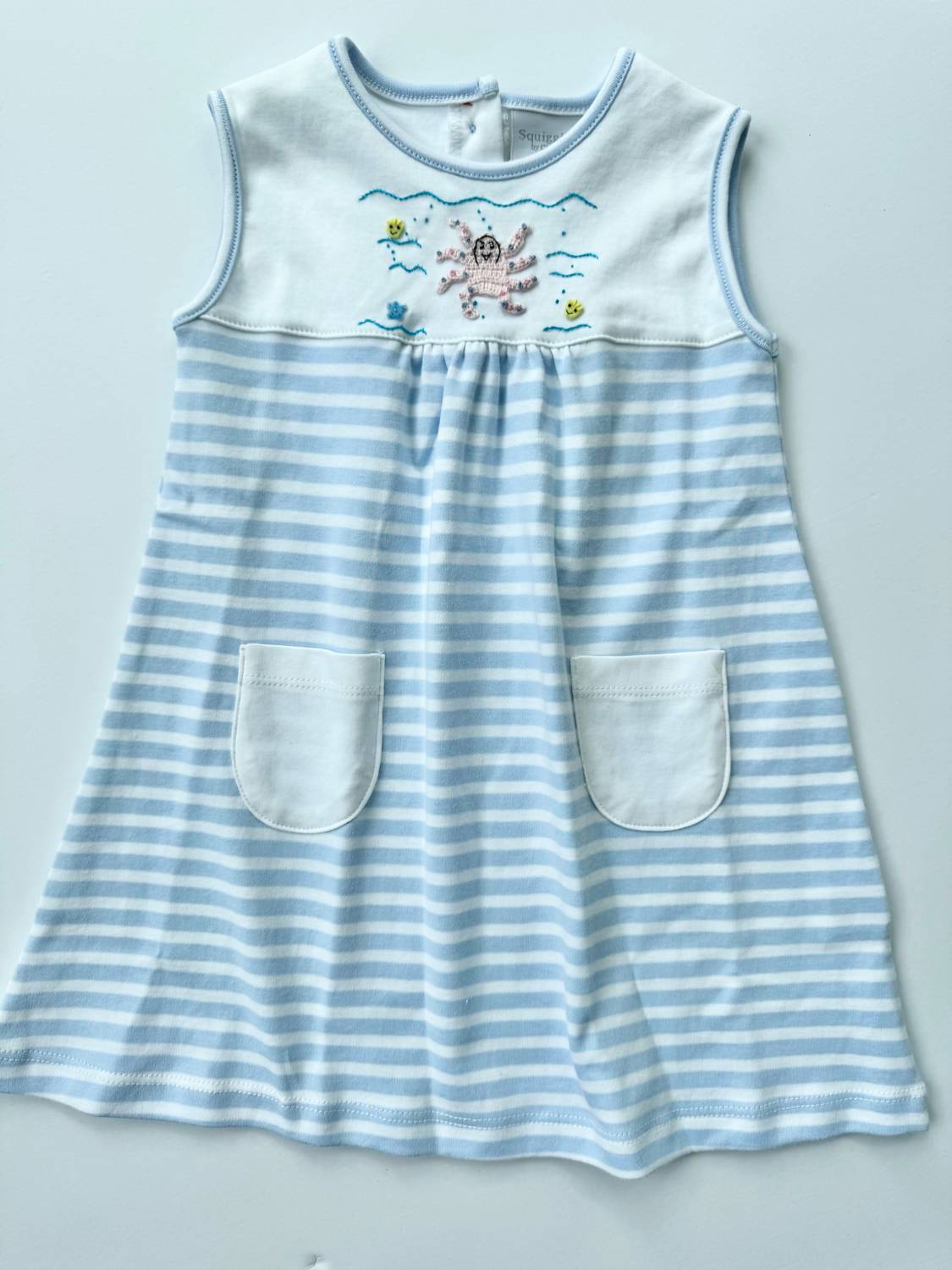 SQUIGGLES Girls Angel Sleeve Dress in pink octopus - kids' dress