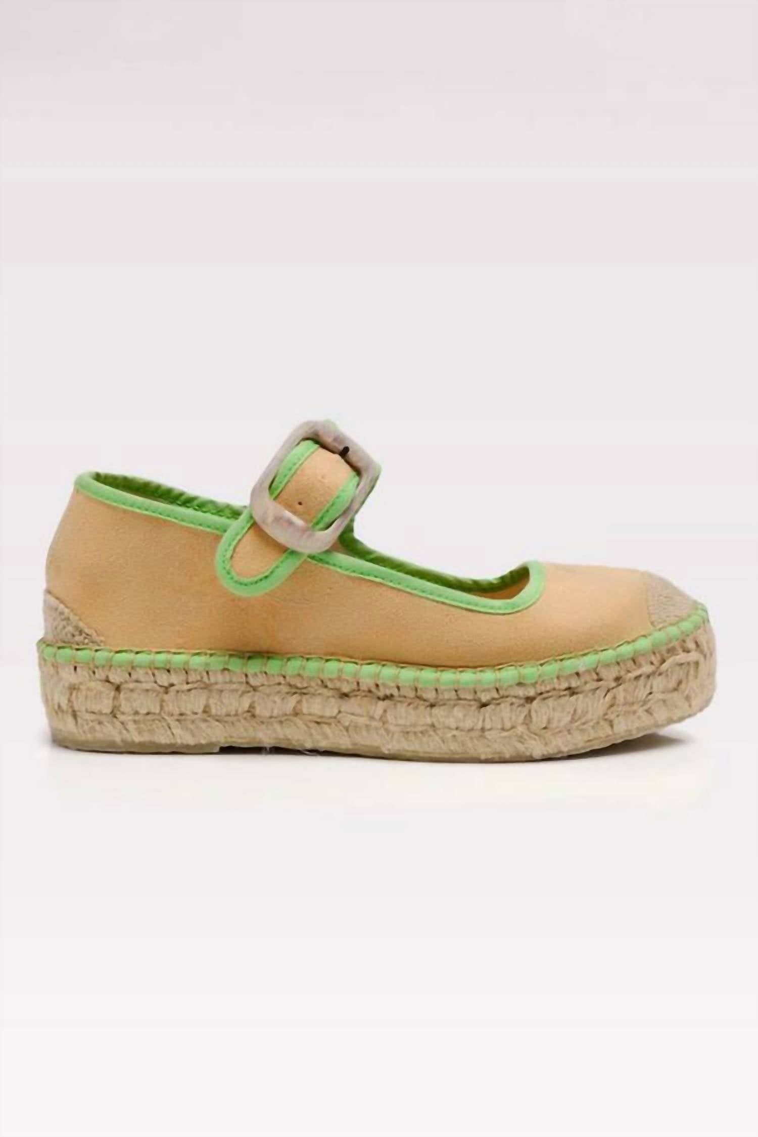 Free People Women Surfside 2.0 Mary Jane Espadrilles in salted lime - women's shoe - detail view