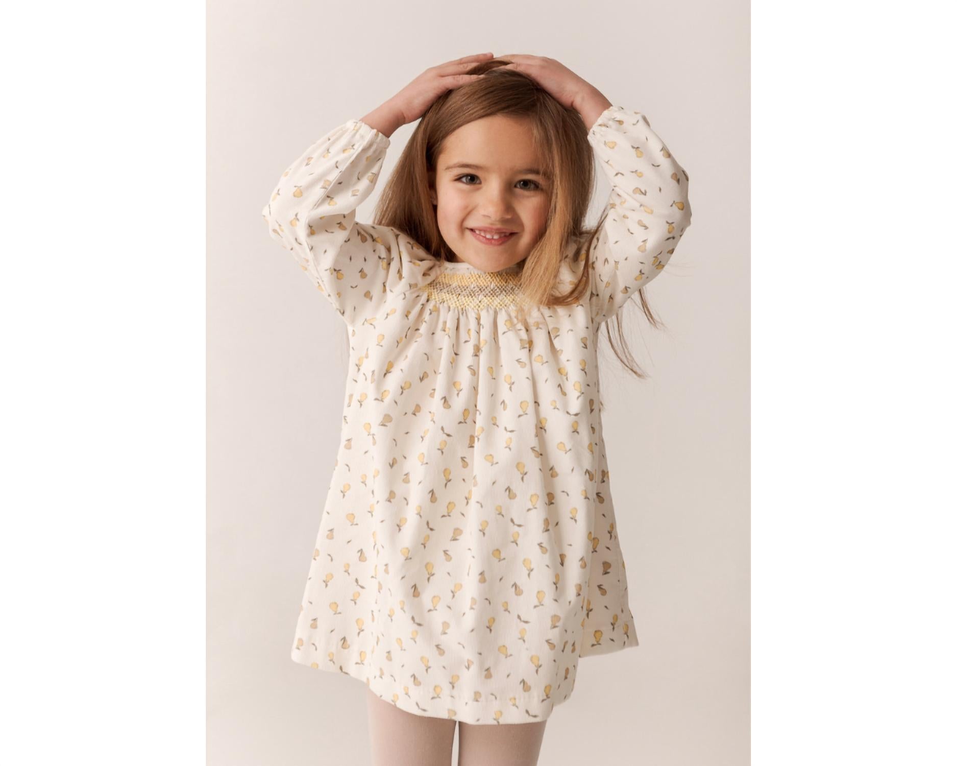 Belan.J - Girl's Peras Amarillo Short Sleeve Dress