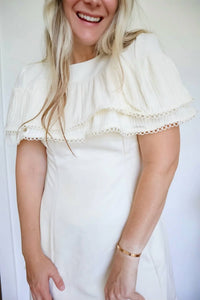Tcec - Eleanor Pleated Capelet A-Line Mini Dress
