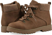 Cliffs by WHITE MOUNTAIN Women's Connie Cushioned Lace-up City Hiker Ankle Boot in light brown - women's shoe - detail view