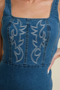 Cloud Ten - Boot Stitch Western Design Mini Dress