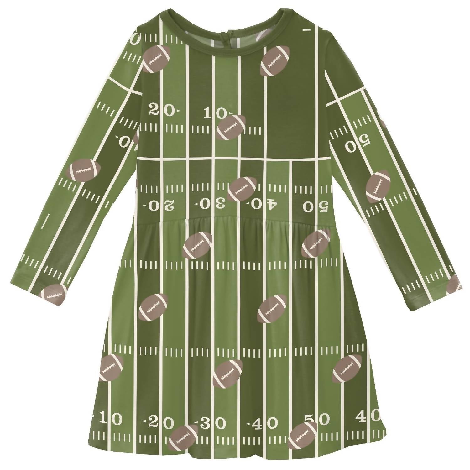 Kickee - Girl's Long Sleeve Twirl Dress With Pockets