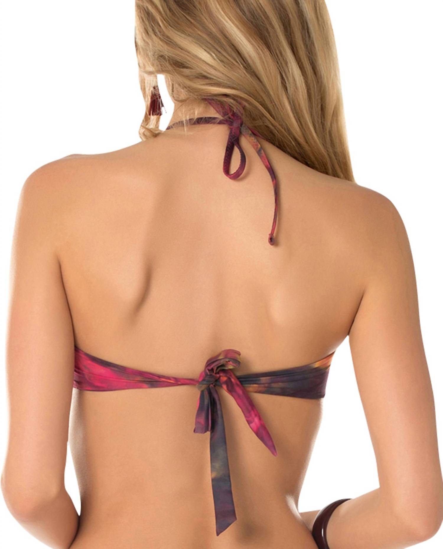 Becca - Women's Tie Dye Macrame Halter Bikini Top