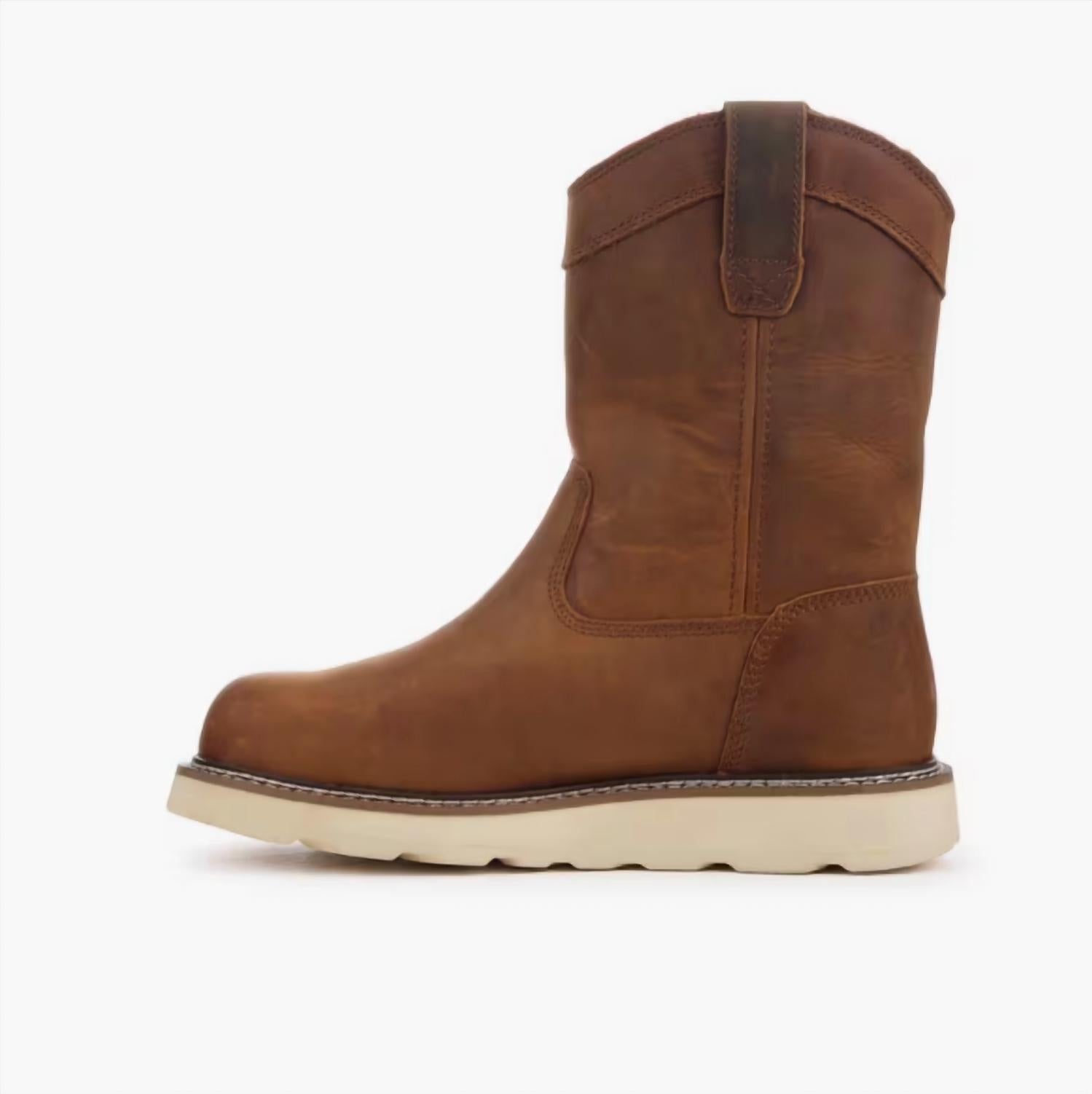 Georgia Boot Men's Core 37 Wedge Pull On Steel Toe Waterproof Work Boot in brown - men's boots - alternate view