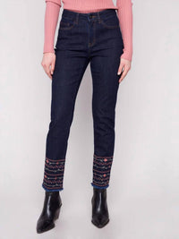 Charlie B - Embroidered Hem Jeans
