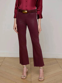 L'Agence - Kendra Coated Cropped Flare Pants