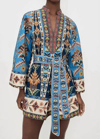 Farm Rio - Women's Embroidered Tapestry Mini Dress