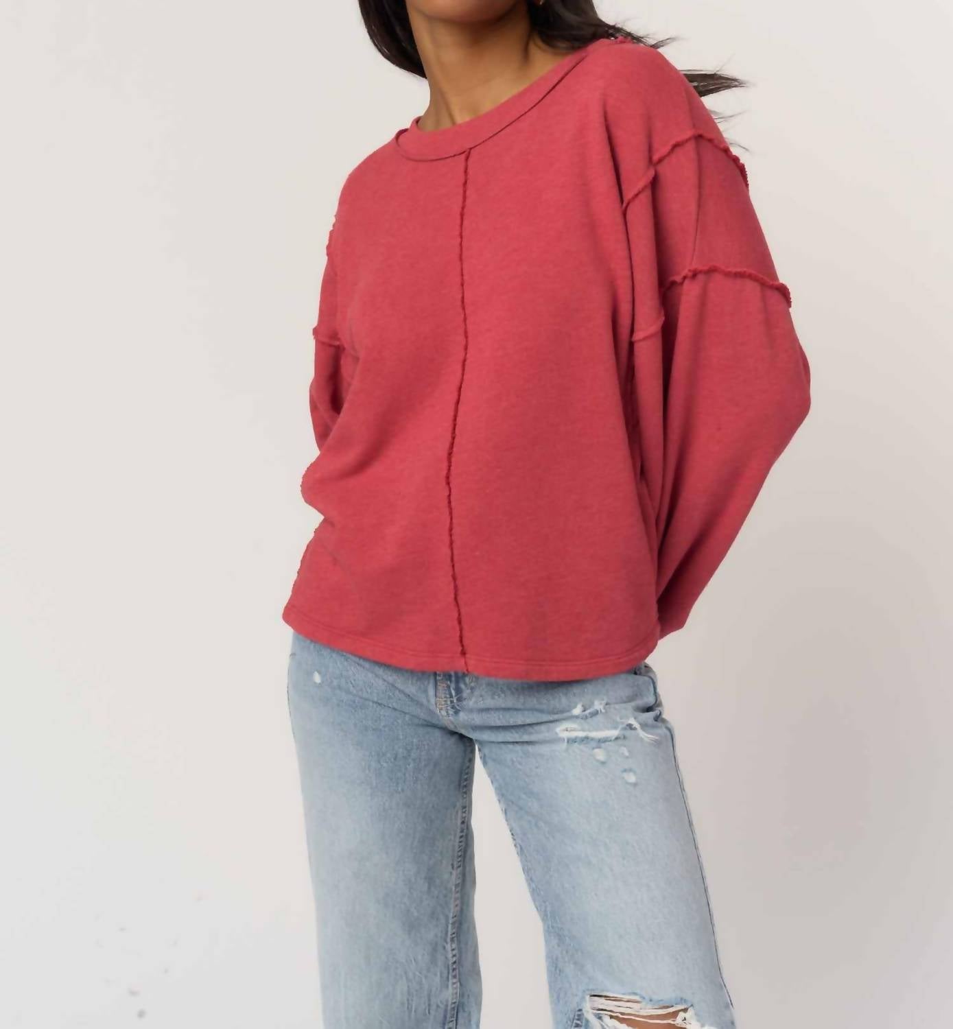 Project Social T - Livy Persimmon Pullover Sweatshirt