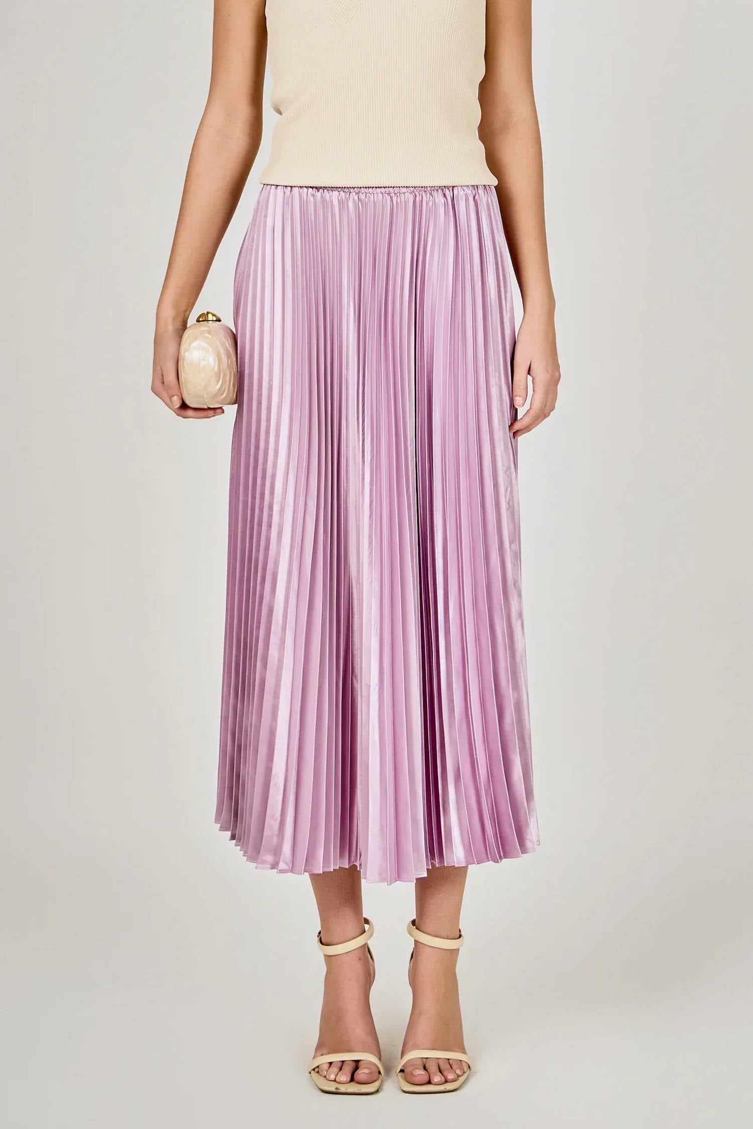 2.7 August Apparel - Endless Rose Sunburst Pleated Skirt