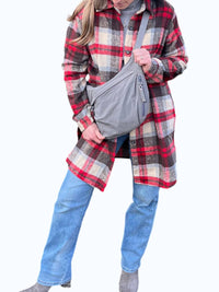Adora - Long Sleeve Check Shirt Jacket - Plus
