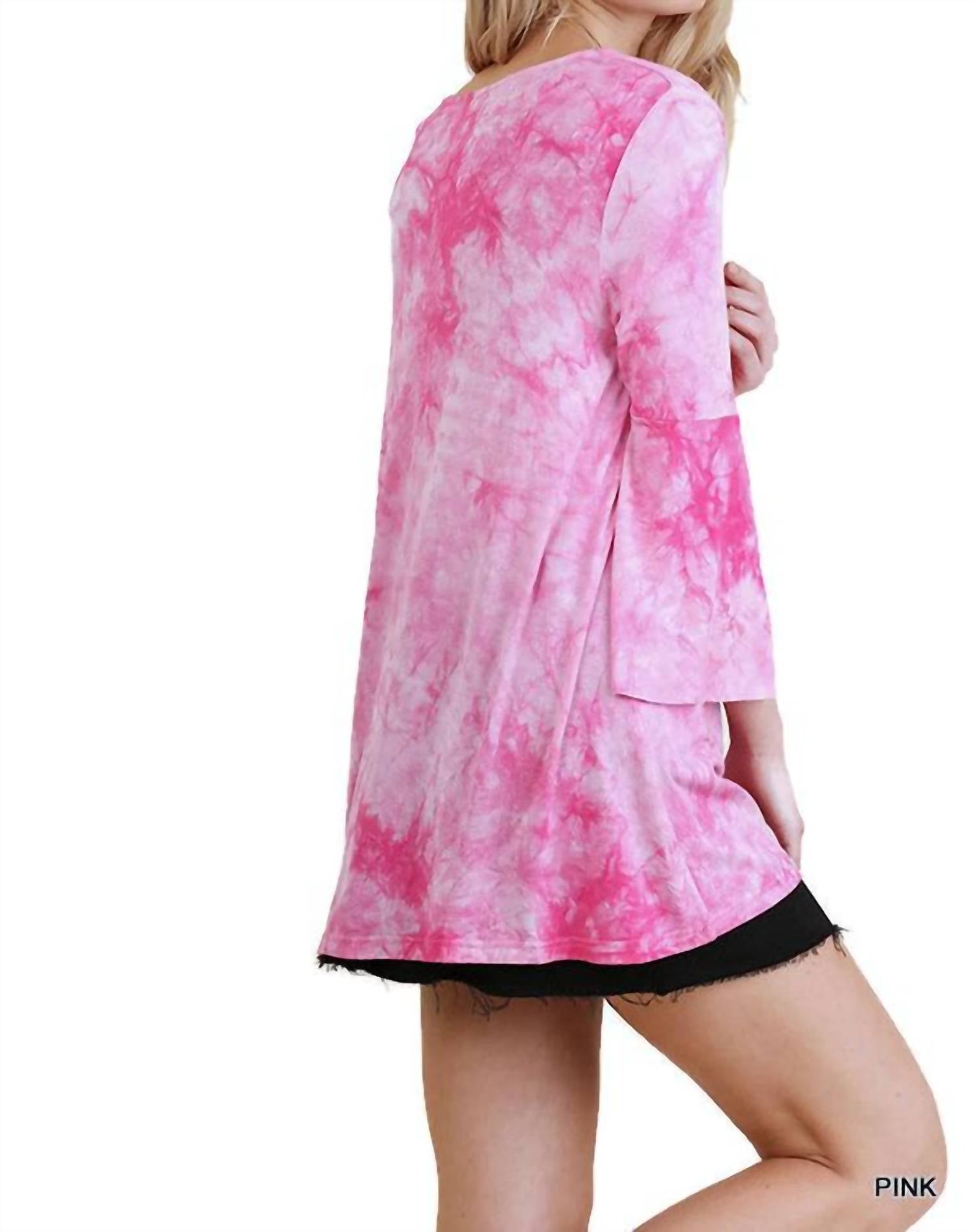 Umgee - Crossed Tie Dye Bell Sleeve Top
