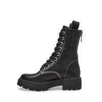 STEVE MADDEN Women's Kanyon Genuine Leather Lace Up Combat Boots in black - women's shoe - view 4