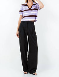 WHITEROOM+CACTUS Annise Cropped Collar Sweater in lavender brown - women's sweater - alternate view