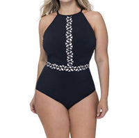 Profile By Gottex - HI-NECK LASER CUT ONE PIECE
