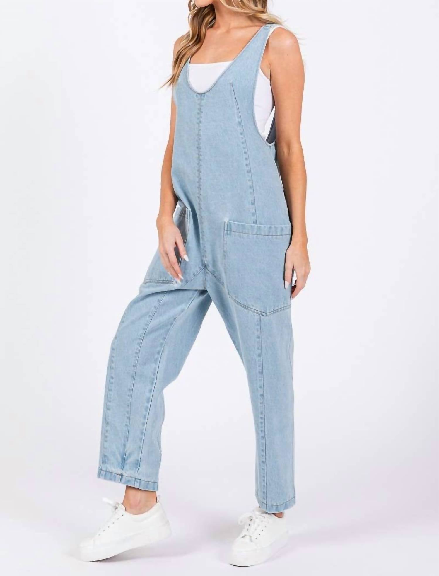 Sewn And Seen - Washed Overall Jumpsuit