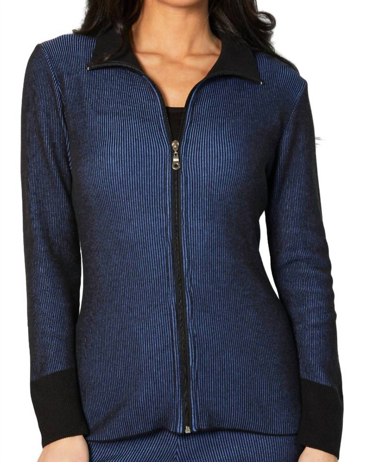 Two Tone Ribbed Cardigan