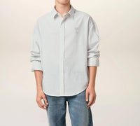 Ami Paris Boxy Fit Shirt in white blue - men's shirt - view 4
