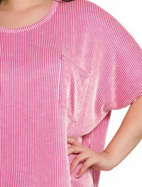 Zenana - Relaxing Ribbed Tee - Plus