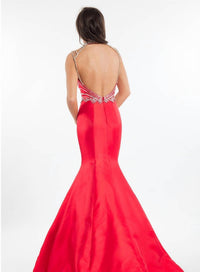 Rachel Allan - High Neck Mikado Mermaid Gown