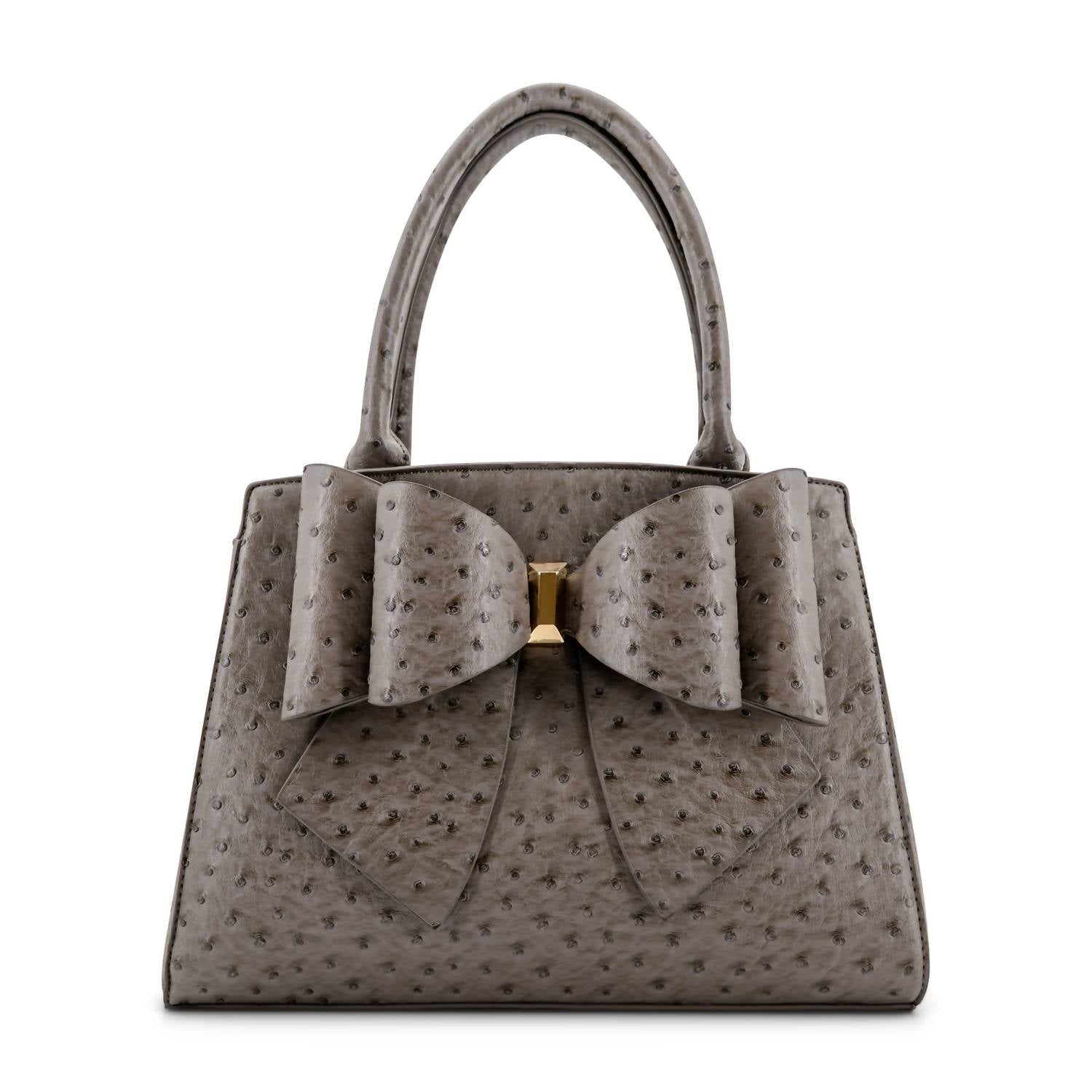 Elodie Embossed Bow Top Handle Purse in gray - women's bag