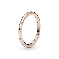 Pandora - Women's Simple Sparkling 14k Plated Ring With Clear Cubic Zirconia