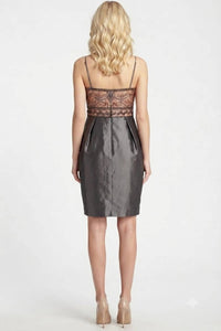 Sue Wong - Women's Beaded Scrolling Pattern Taffeta Dress