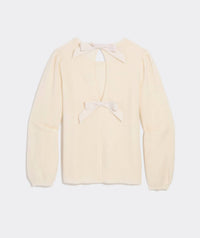 vineyard vines Women's Bow Back Sweater in marshmallow - women's sweater - detail view
