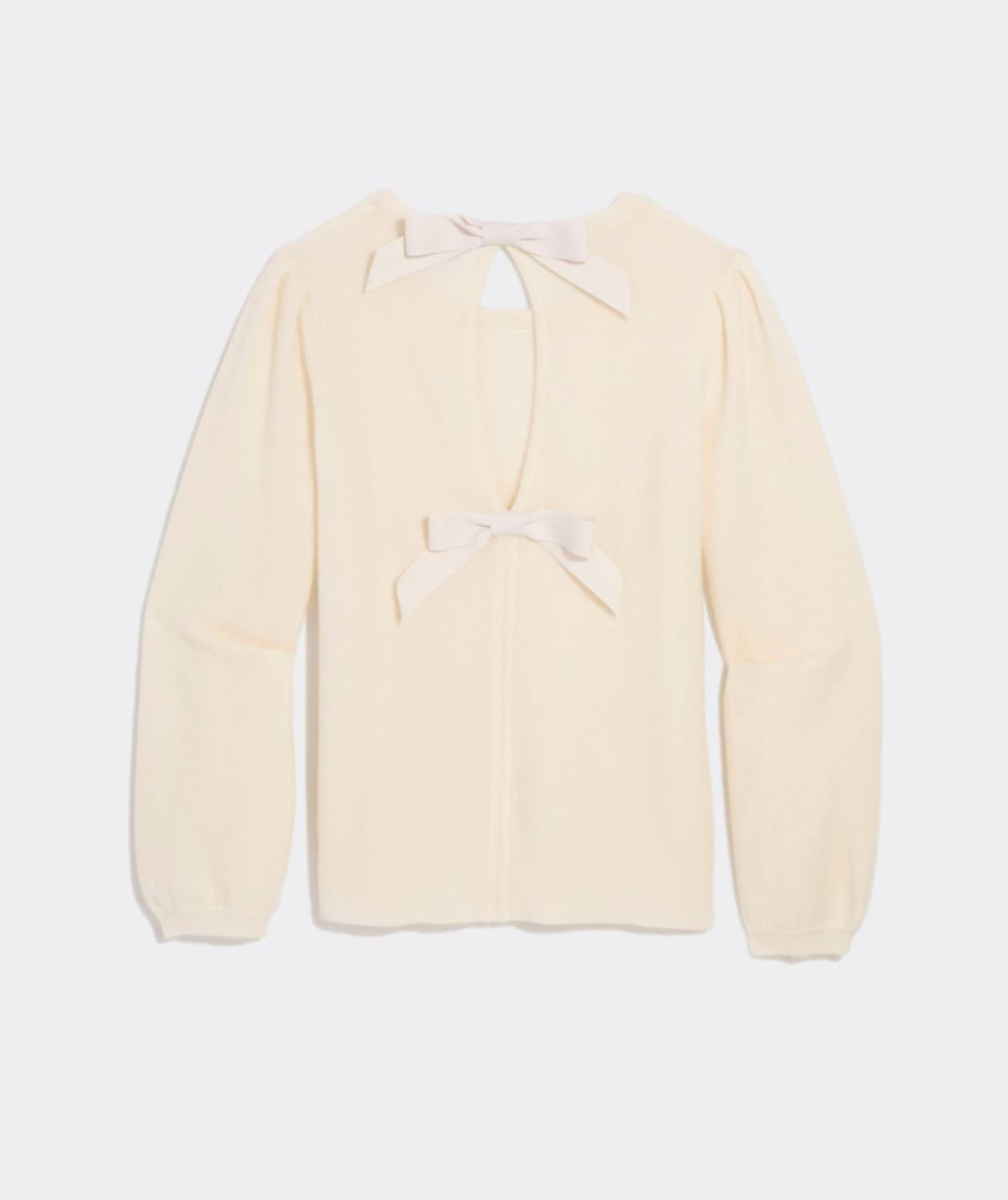 vineyard vines Women's Bow Back Sweater in marshmallow - women's sweater - detail view