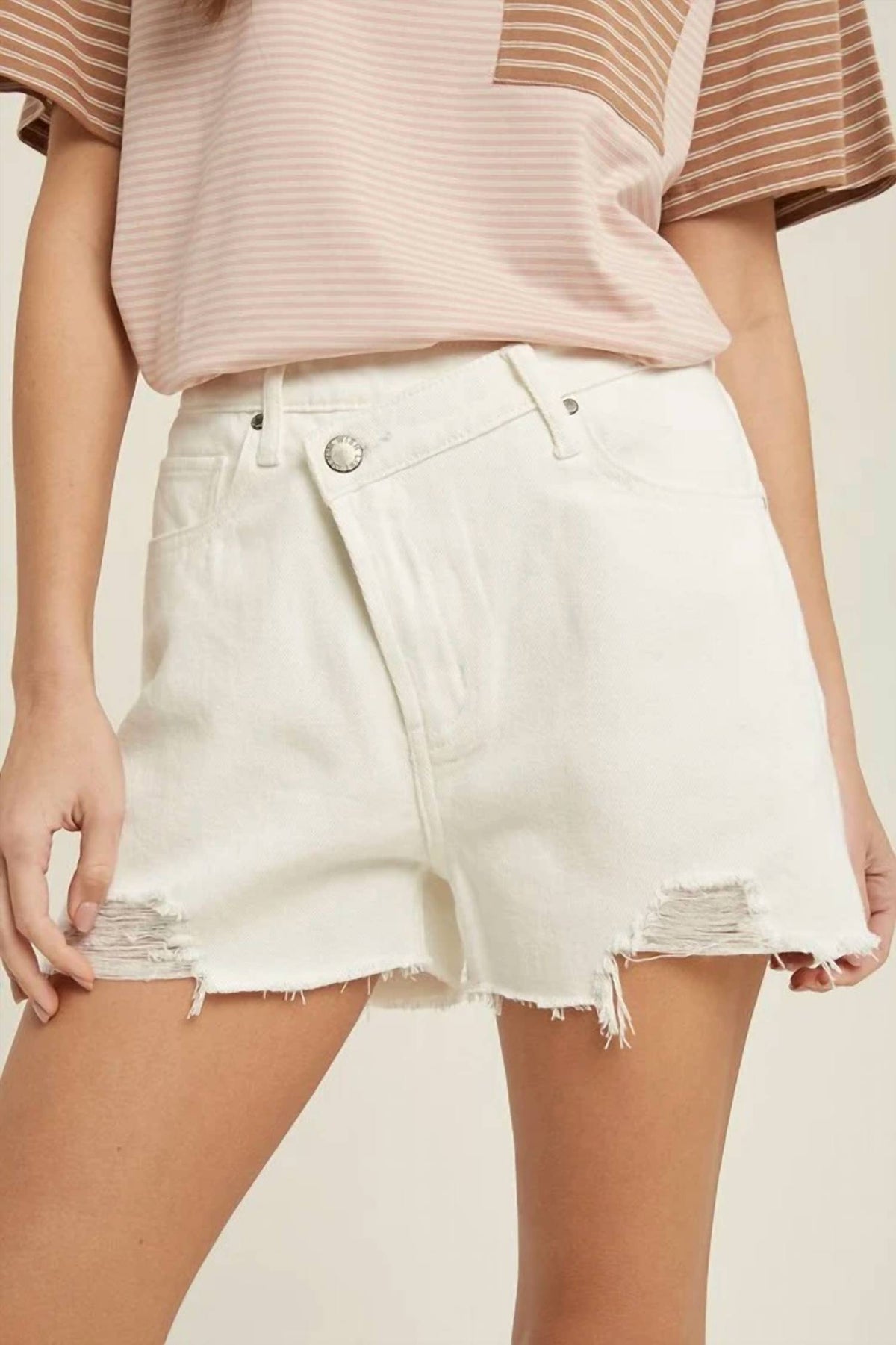 Wishlist - Overlap Distressed Denim Shorts