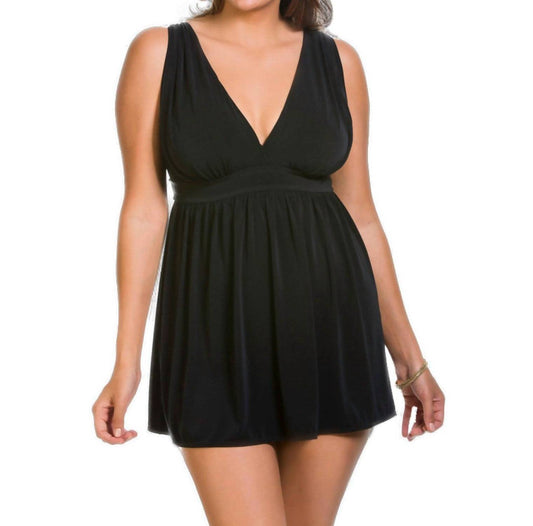 Longitude - Shirring Chic Plus Goddess Swimdress