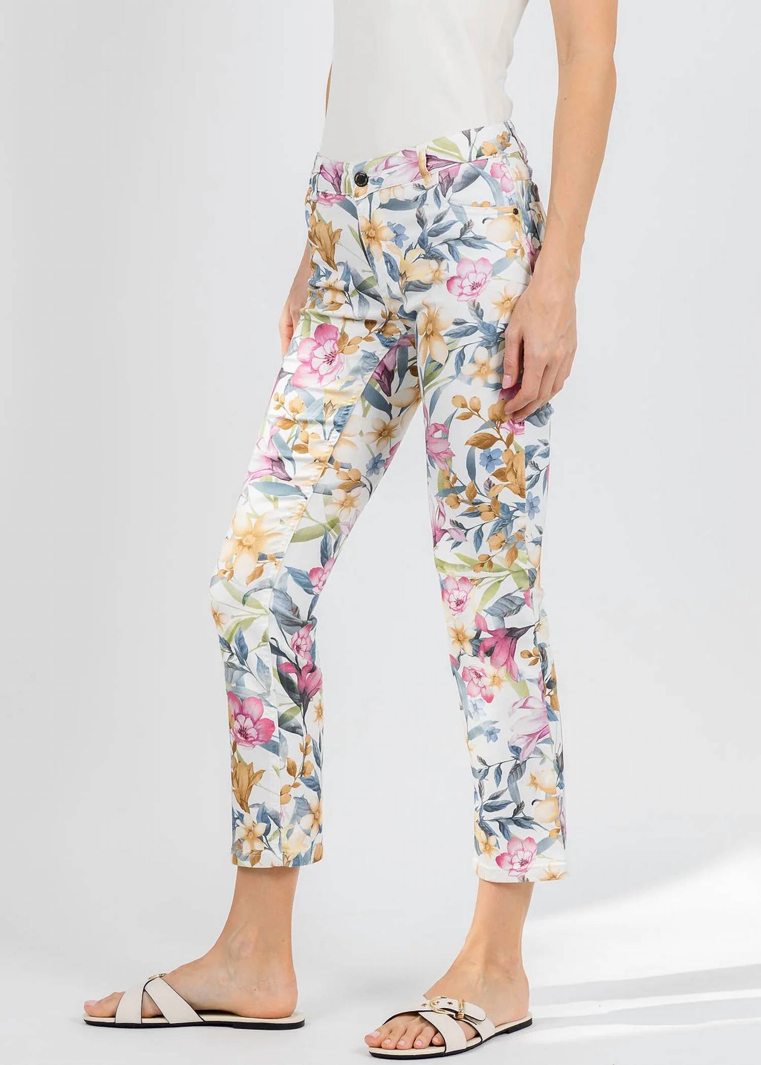 Wonderjeans - Floral Straight Ankle Jeans