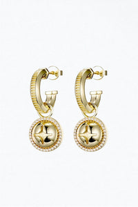 HARDWARE CHARM HOOP EARRINGS