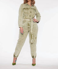 Circular Path - Jean Jacket Jumpsuit