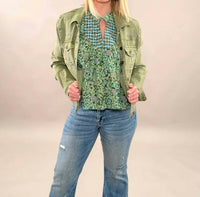 Mahila - Cap Sleeve Botanical Breezy Blouse