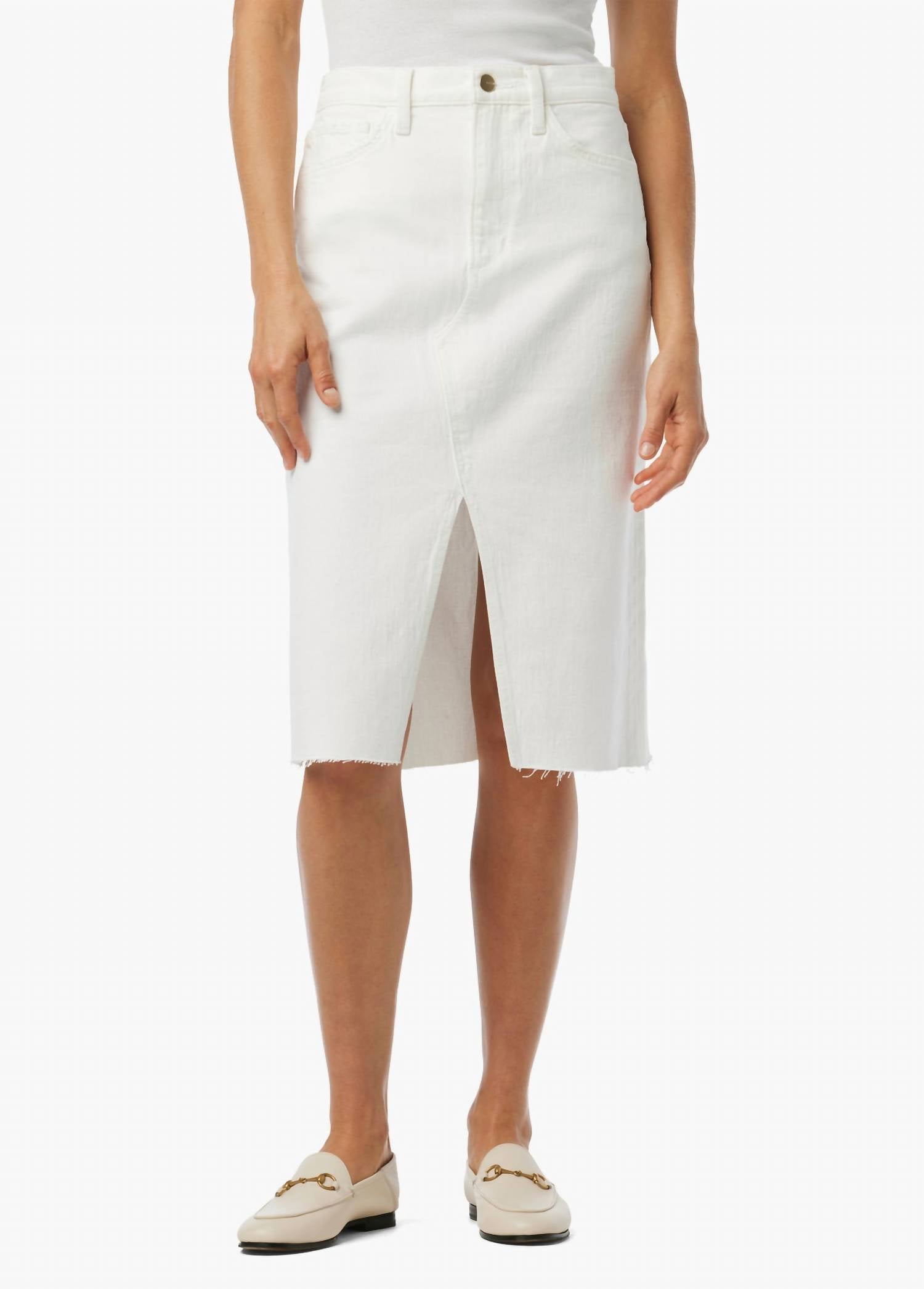 Joe'S Jeans - High Rise The Joplin Slit Denim Skirt Sz 28 $198