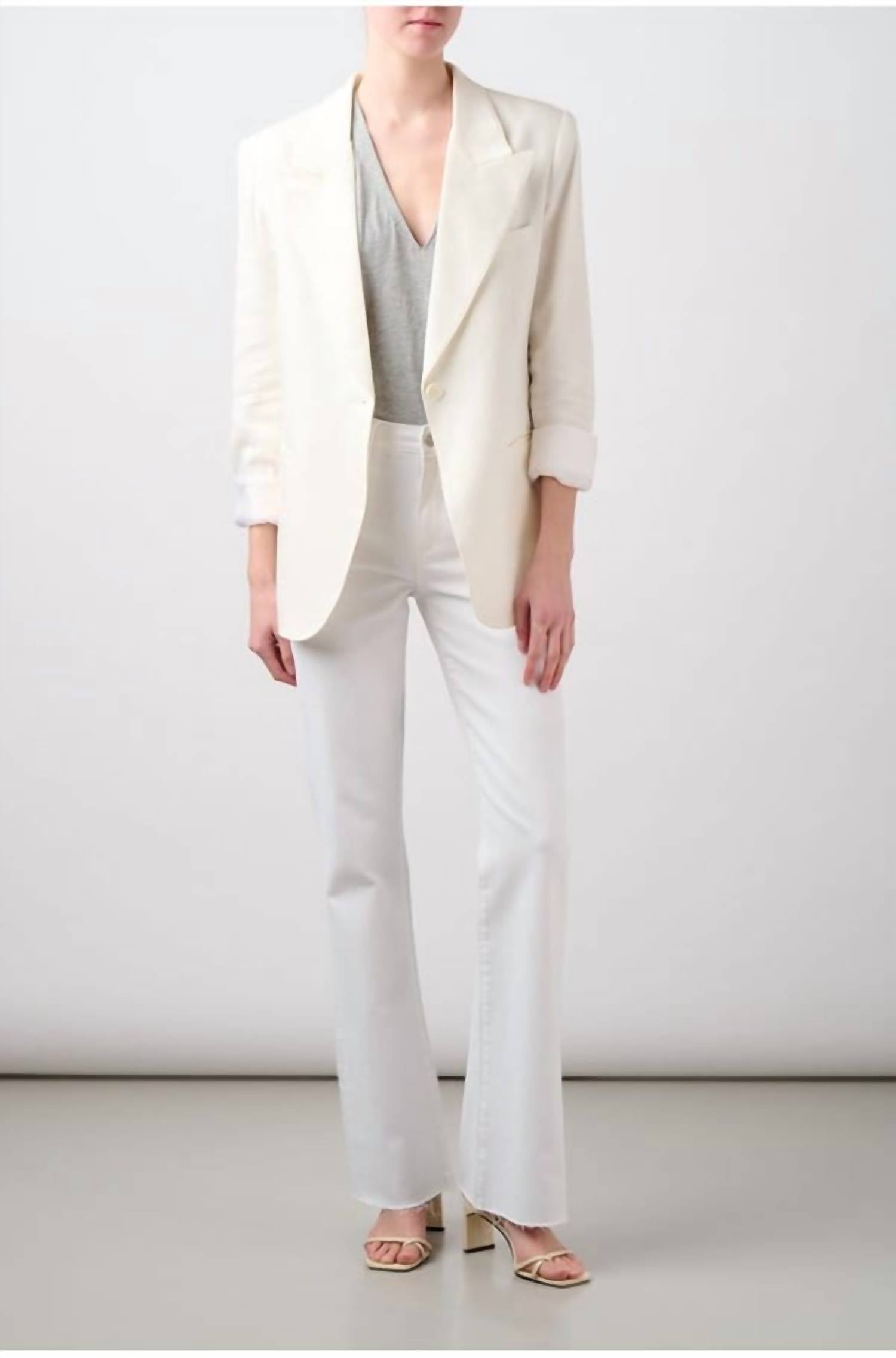 Paige High Rise Laurel Canyon Jeans in crisp white - women's jeans - alternate view