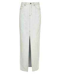 Self-Portrait - Bleach Wash Denim Maxi Skirt