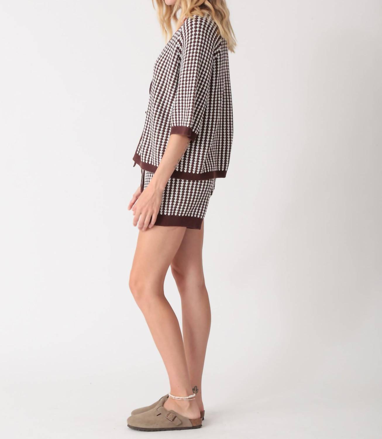 Electric & Rose Suzie Knit Short in cocoa - women's shorts - alternate view