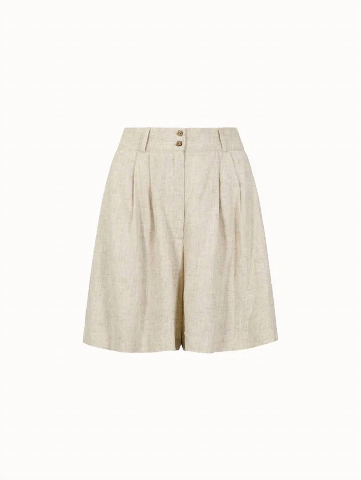 Apricot - Pleated Mini Shorts